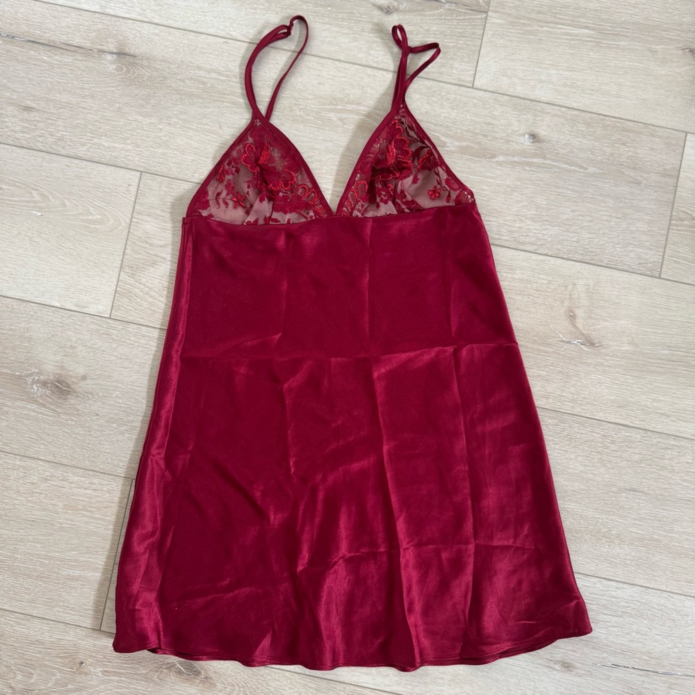 Victorias Secret Collection Y2K Red Lace Slip Top